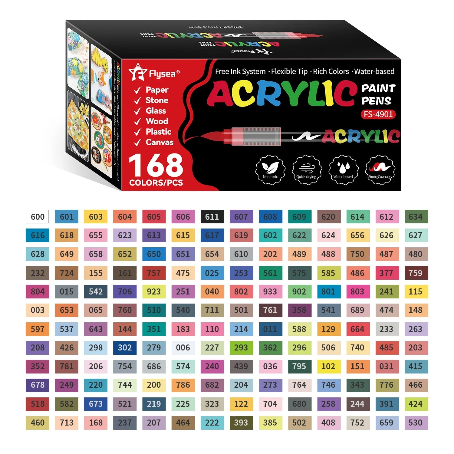Acrylic Paint Brush Marker Set – Soft Brush Tip with Automatic Ink Control | Paint Pens for Wood, Stone, Glass, Canvas & Fabric