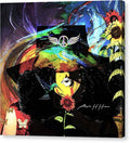 Colorful Abstract with Wings and Flowers - Canvas Print