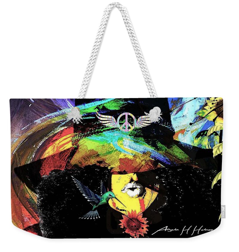 Colorful Abstract with Wings and Flowers - Weekender Tote Bag