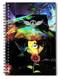 Colorful Abstract with Wings and Flowers - Spiral Notebook