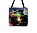 Colorful Abstract with Wings and Flowers - Tote Bag